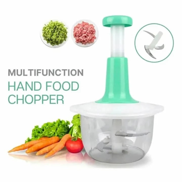 Manual Food Chopper – Speedy Hand Press Vegetable & Fruit Cutter - Plastic Body (Random Color)